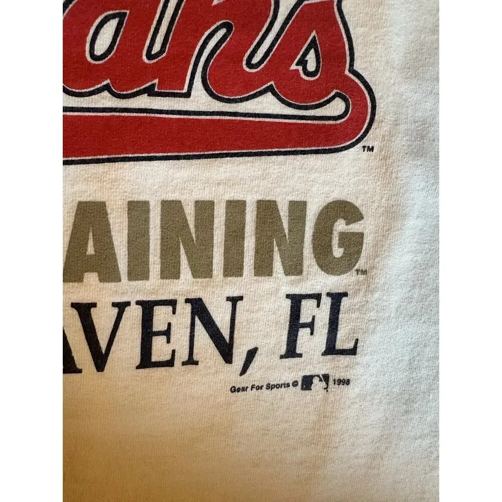 Vintage 1998 Cleveland Indians Spring Trading Winter Haven FL T-Shirt Size XL